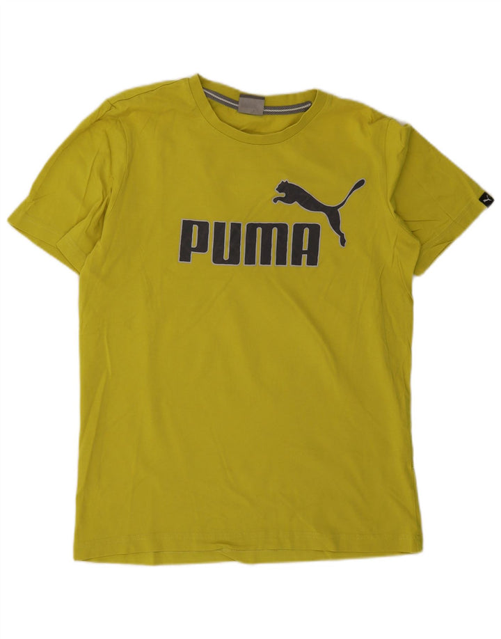 Puma Herren Grafik T-Shirt Top Small Gelb