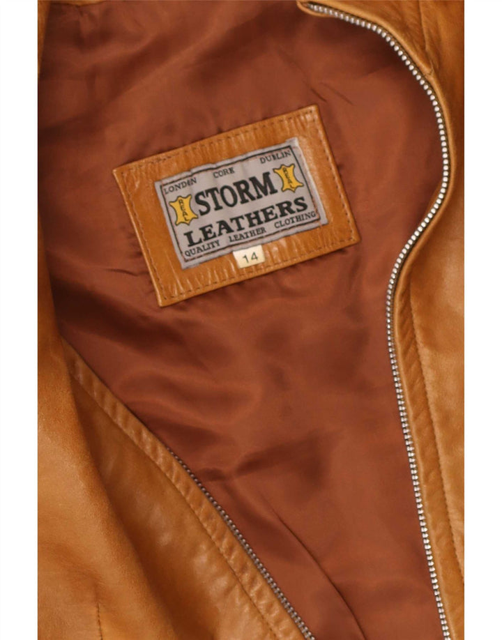 Vintage Damen Lederjacke UK 14 Medium Beige
