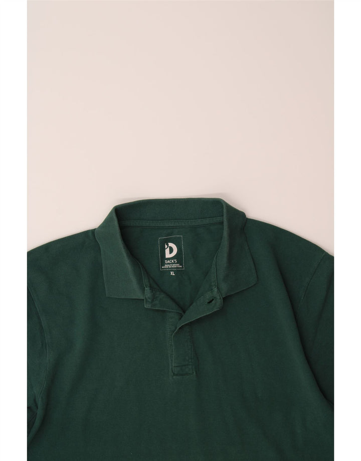 DACK'S Mens Polo Shirt XL Green Cotton Vintage Dack's and Second-Hand Dack's from Messina Hembry 