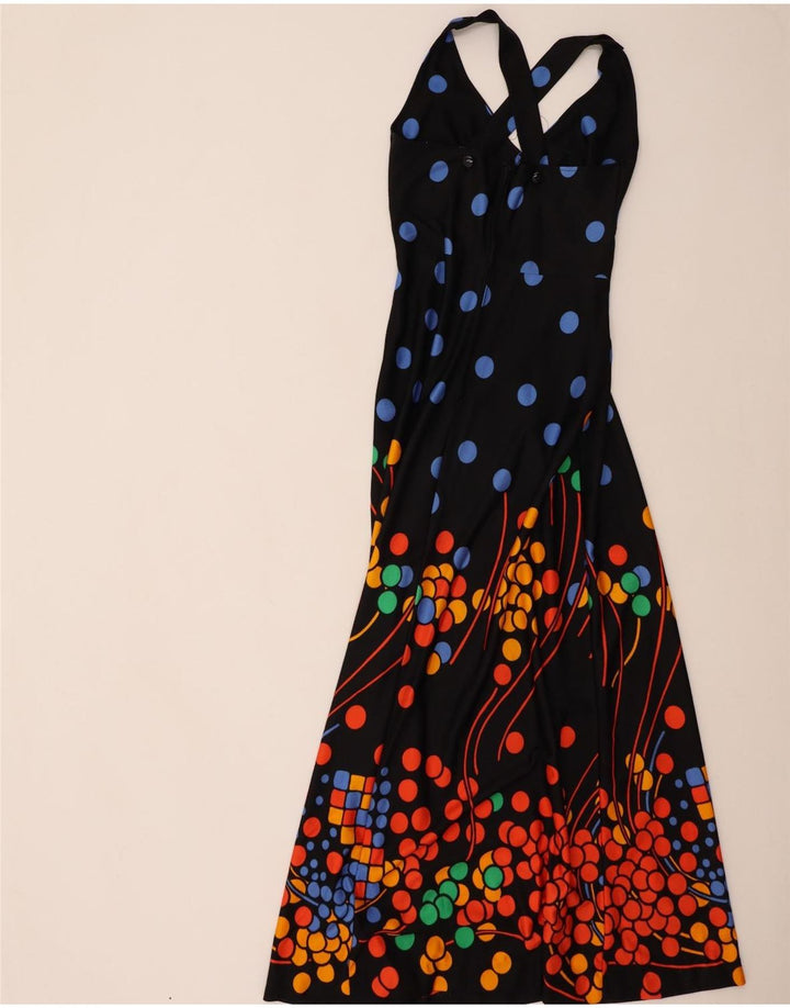 Canda Neckholder-Maxikleid für Damen, EU 38, Mittelschwarz geflecktes Polyester