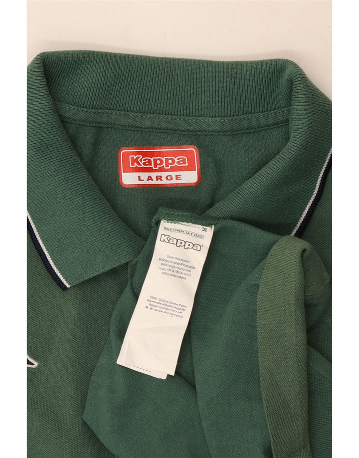 Kappa Herren-Poloshirt, groß, grüne Baumwolle