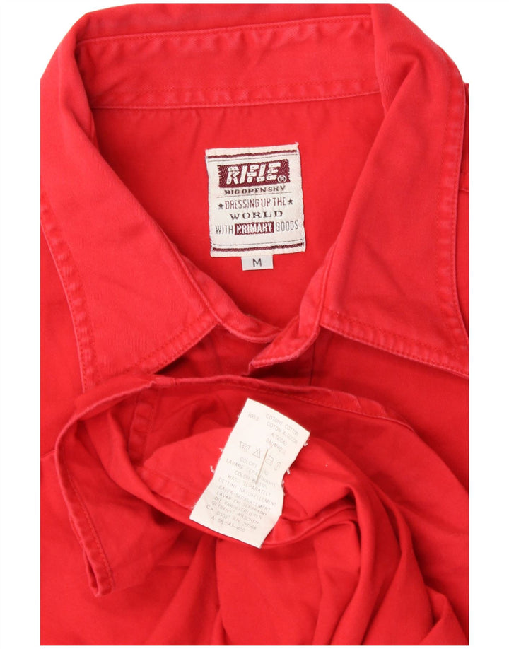 RIFLE Herren-Jeanshemd aus mittelroter Baumwolle