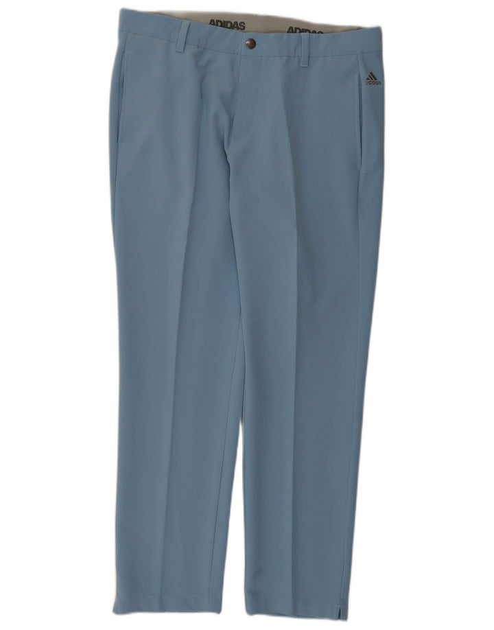 Adidas Herren Gerade Freizeithose W34 L30 Blaues Polyester