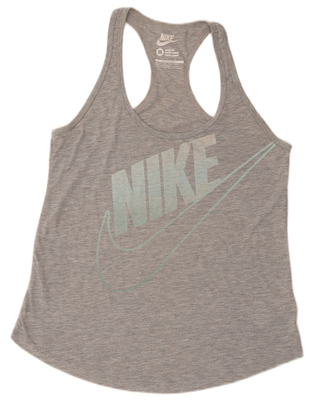 Nike Womens Loose Fit Graphic Vest Top UK 12 Mittelgraues Polyester