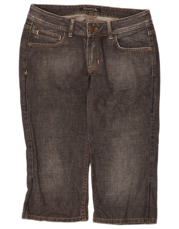 Massimo Dutti Damen Bermuda-Jeansshorts W28 mittelgraue Baumwolle