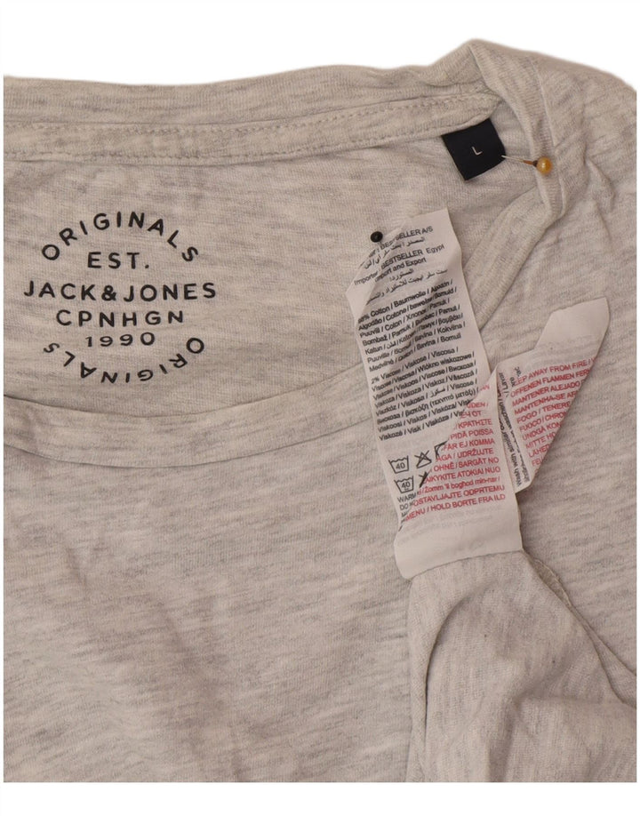 Jack & Jones Herren-T-Shirt-Oberteil, groß, grau meliert, Baumwolle