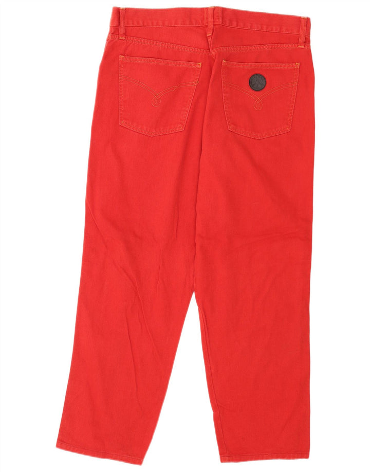 Moschino Herren Tapered Jeans W36 L28 Rote Baumwolle