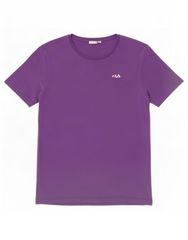 Fila Damen T-Shirt Top UK 14 Medium Lila Baumwolle