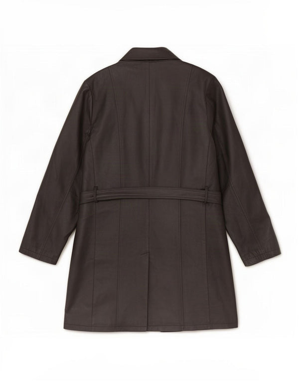 JCC Herren Zweireihiger Ledermantel UK 44 2XL Schwarz