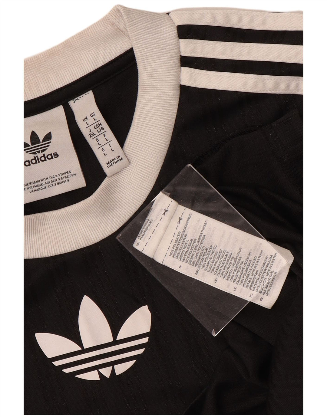 Adidas Herren-T-Shirt mit Grafik, groß, schwarz gestreift, Polyester