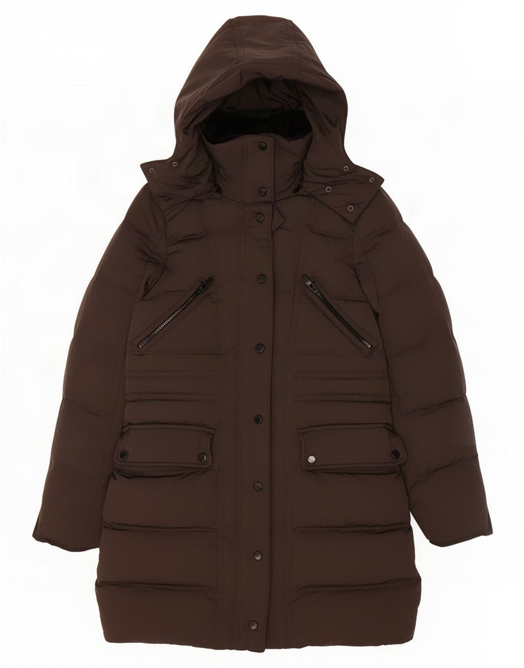 Zara Damen-Kapuzenmantel, gepolstert, Gr. 10, Größe S, grau, Polyester