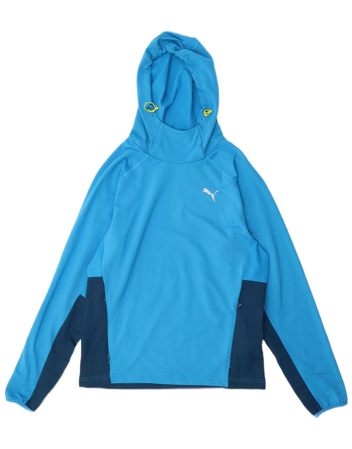 Puma Herren Kapuzenpullover, klein, blau, Colourblock-Polyester