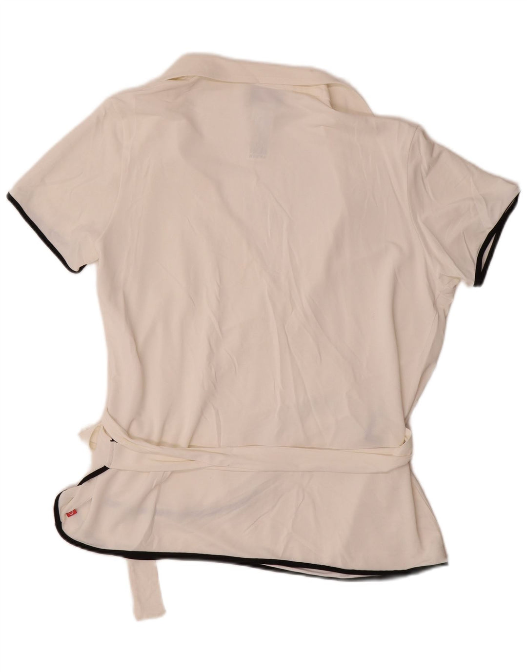 MARINA RINALDI Damen Wickelbluse mit kurzen Ärmeln, UK 14, Mittelweiß