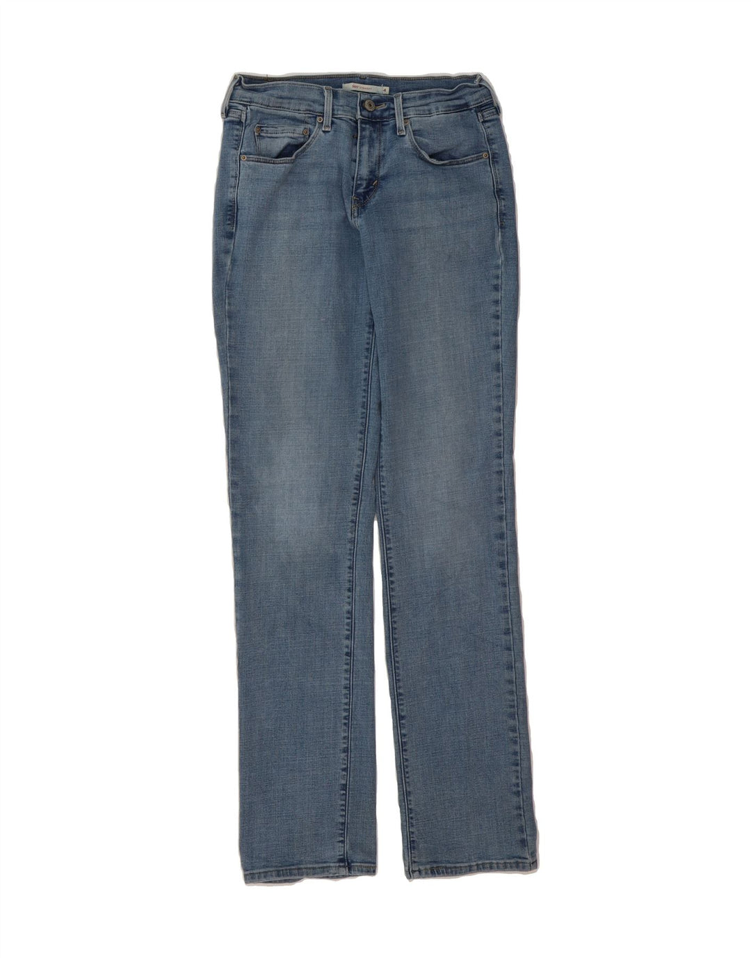 LEVI'S Damen 505 Straight Jeans US 4 Small W27 L34 Blaue Baumwolle