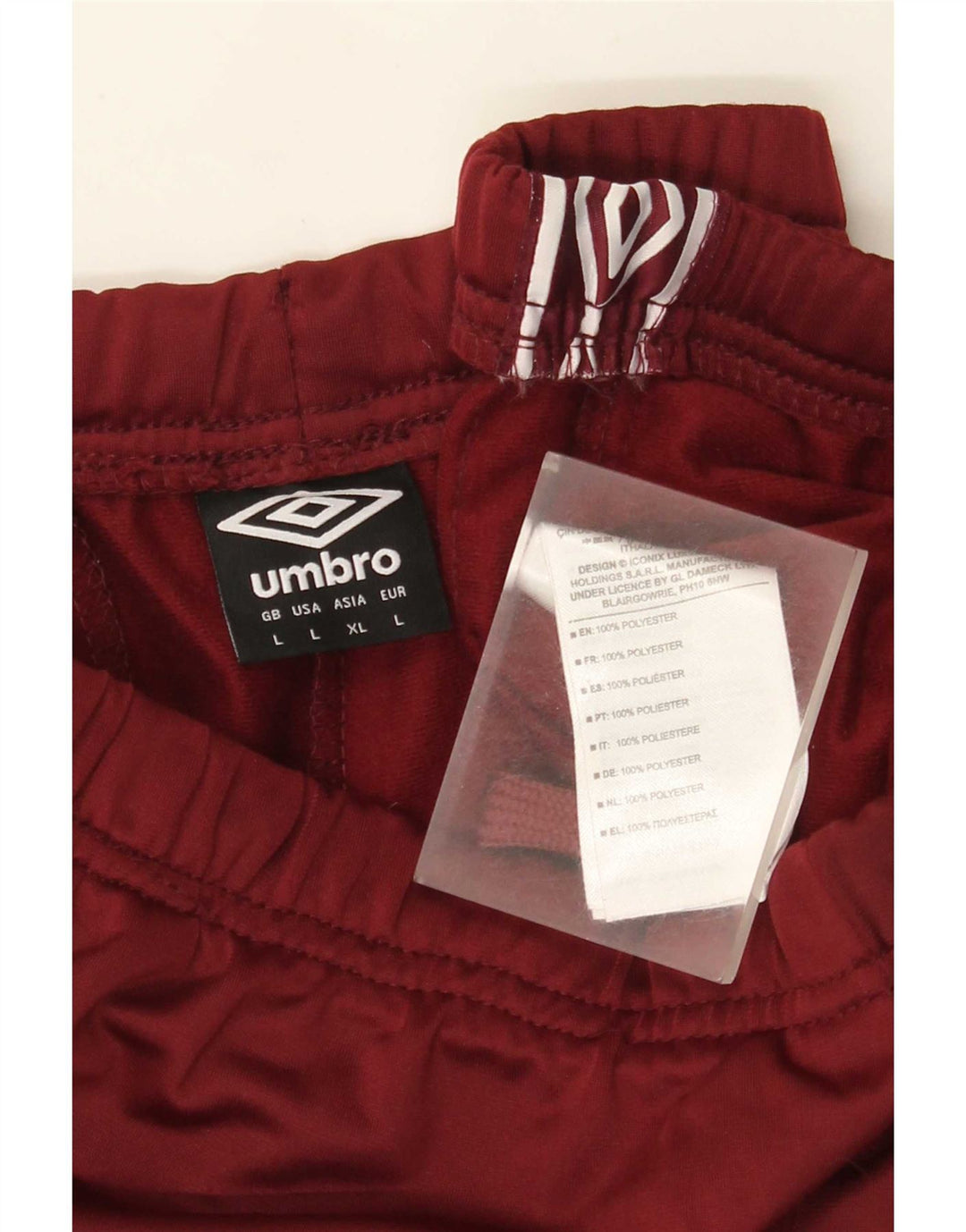 Umbro Herren Graphic Sport Shorts Großes Burgunderrotes Polyester