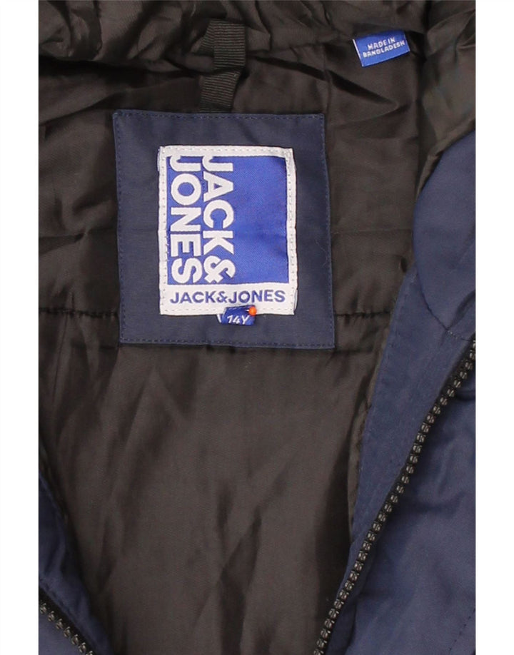 JACK & JONES Boys Hooded Windbreaker Jacket 13-14 Years Navy Blue