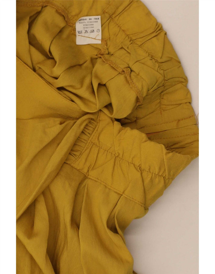Vintage Damen Skort Minirock W26 Kleine gelbe Viskose