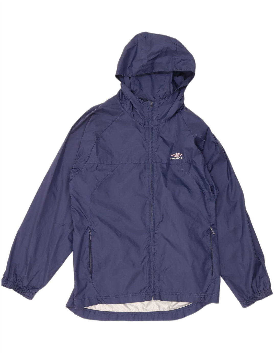 UMBRO Herren-Regenjacke mit grafischer Kapuze, UK 36, Größe S, marineblaues Nylon