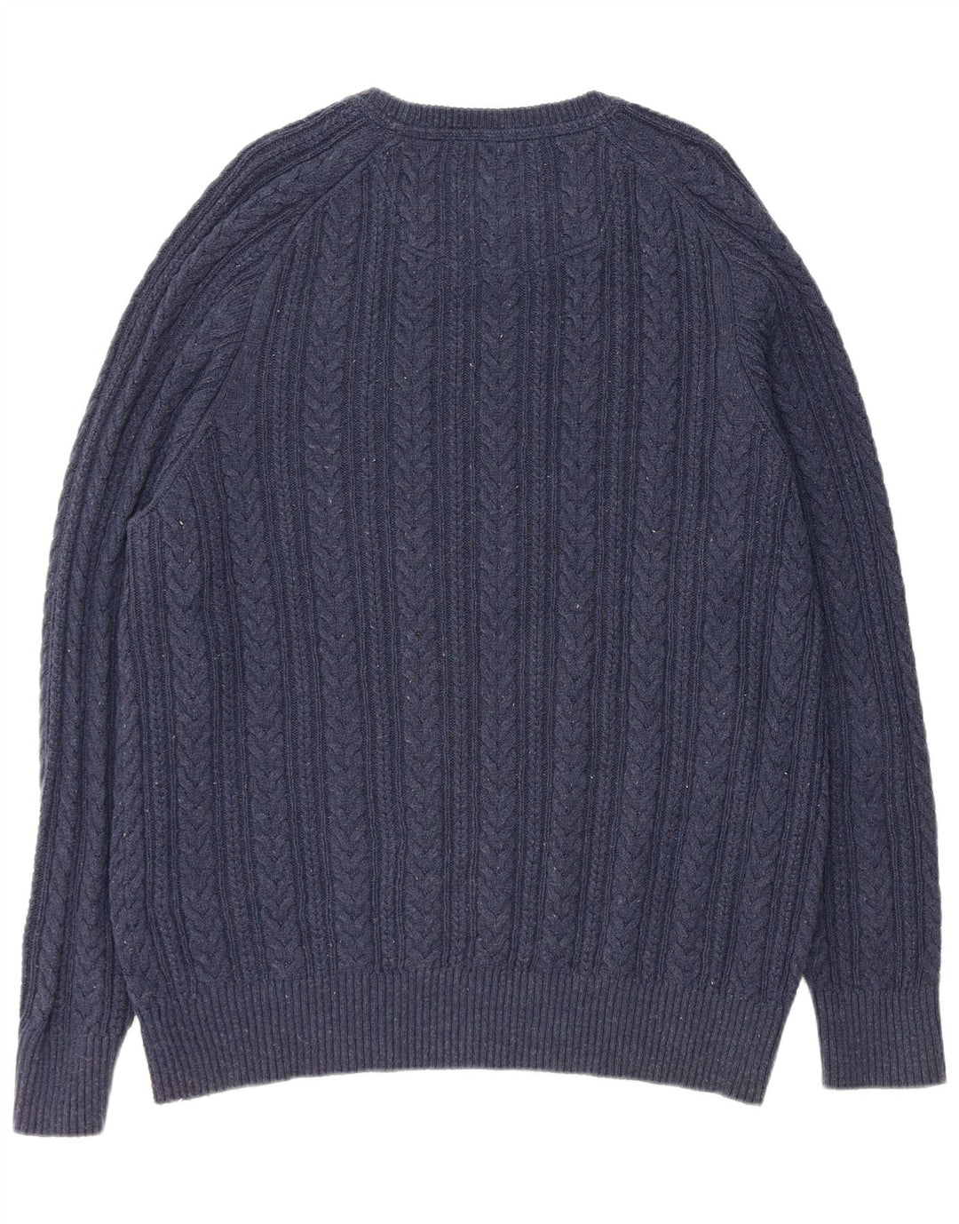 FAT FACE Herren-Pullover mit U-Boot-Ausschnitt, XL, marineblau gesprenkelte Baumwolle