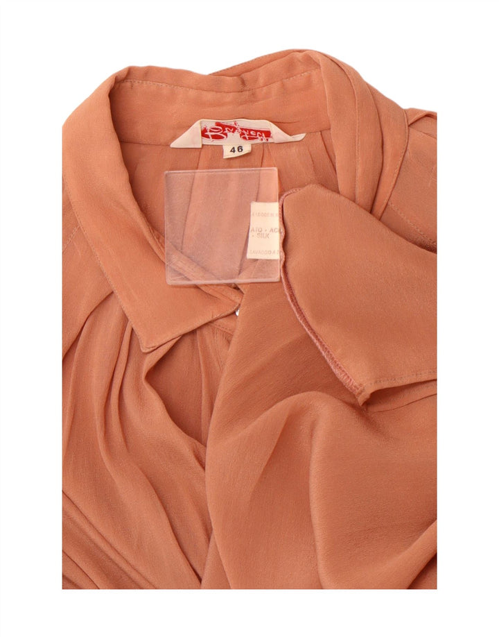 VINTAGE Damen Loose Fit Langarm-Hemdbluse IT 46 Large Braun