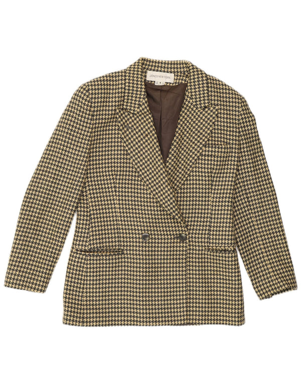 Jones New York Damen Blazer Jacke US 4 Small Beige Hahnentrittmuster
