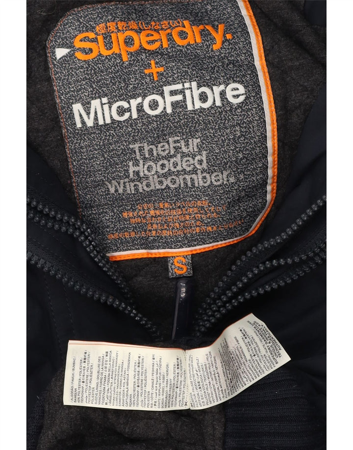 Superdry Herren Windbomber Windjacke mit Kapuze, UK 36, Größe S, Marineblau