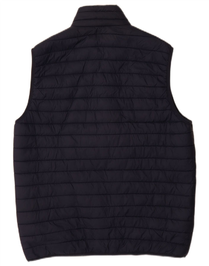 Zara Herren Wattierte Weste UK 38 Medium Marineblau Nylon