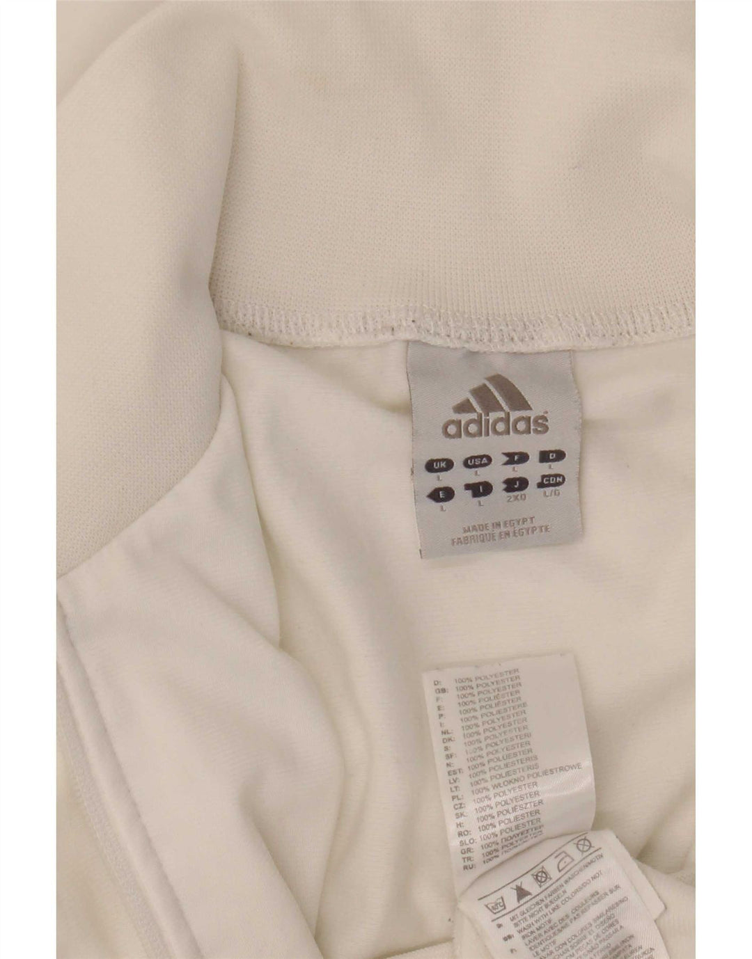 Adidas Herren-Trainingsanzug-Top-Jacke, großes weißes Polyester