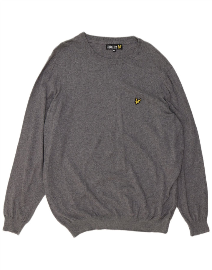 LYLE & SCOTT Herren-Pullover mit U-Boot-Ausschnitt, 2XL, graue Baumwolle