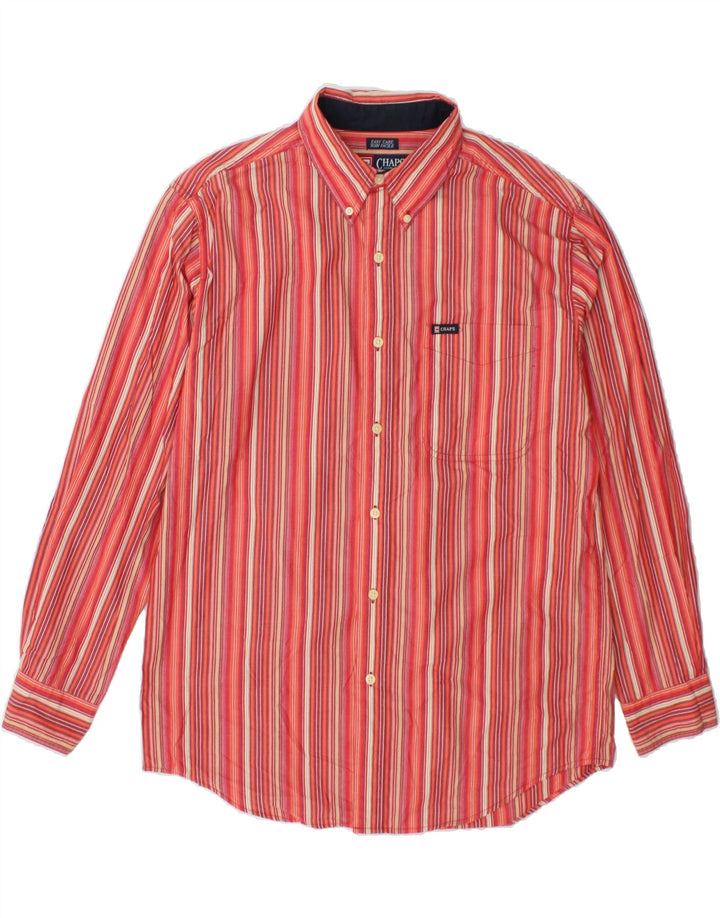 CHAPS Mens Shirt Medium Red Striped Cotton Vintage Chaps and Second-Hand Chaps from Messina Hembry 