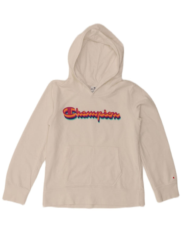 Champion Kapuzenpullover mit Grafik für Mädchen, 11–12 Jahre, Größe L, weiße Baumwolle