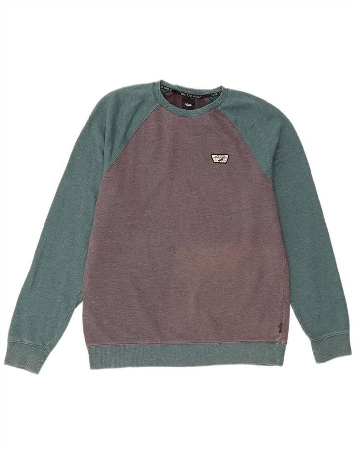 Vans Herren-Sweatshirt-Pullover, große blaue Colourblock-Baumwolle
