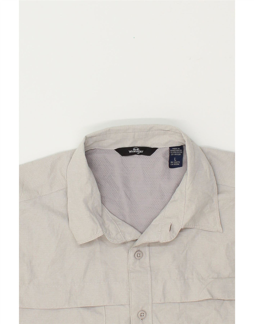 WRANGLER Herren-Kurzarmhemd, groß, grau, Polyester