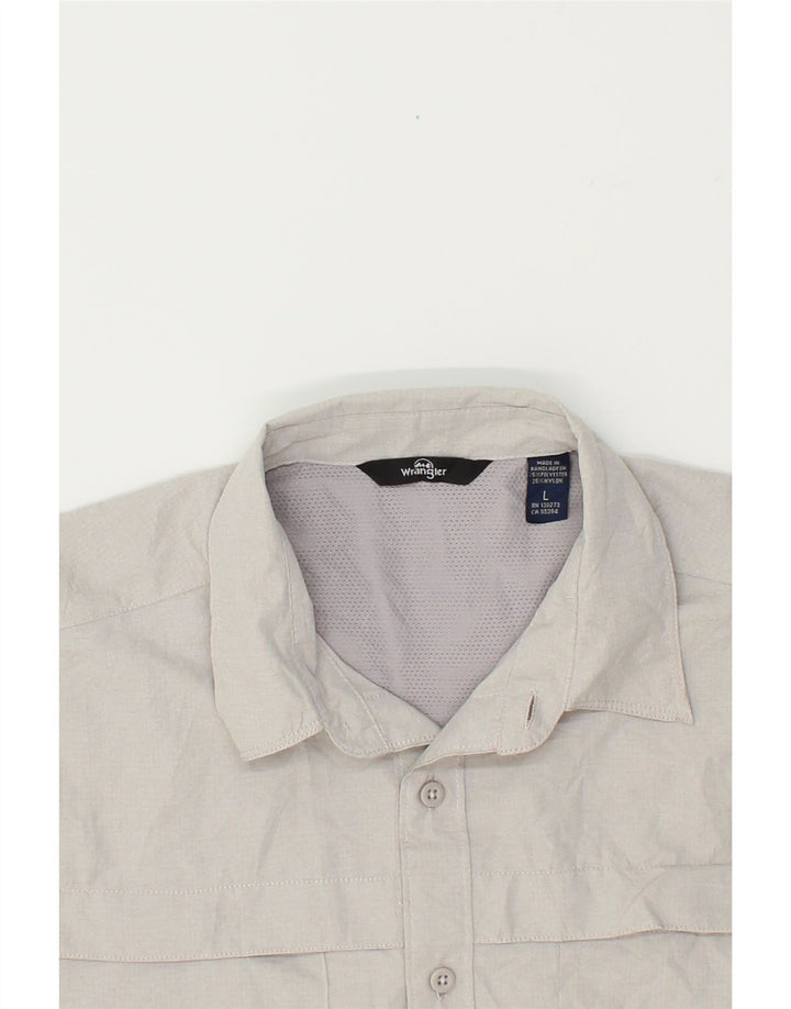 WRANGLER Herren-Kurzarmhemd, groß, grau, Polyester