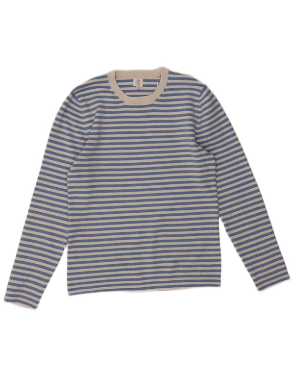 John Lewis Damen-Pullover mit Rundhalsausschnitt, UK 12, Mittelblau gestreift