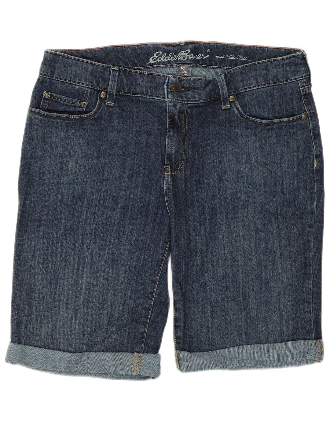 EDDIE BAUER Damen leicht kurvige Jeansshorts US 10 Large W32 Blau