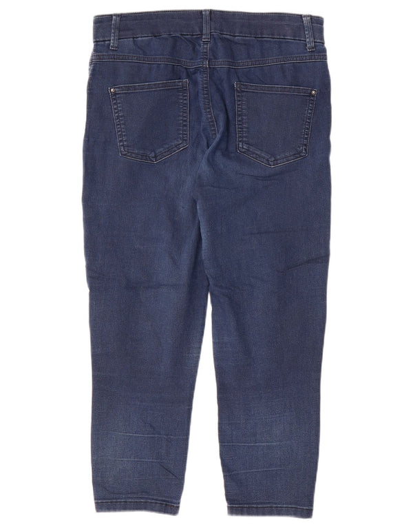 Marks & Spencer Damen-Cropped-Jeans UK 12 Medium W30 L21 Blaue Baumwolle