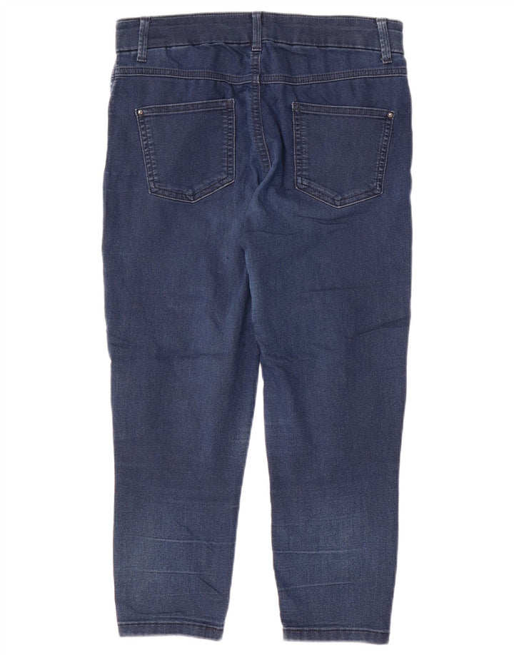 Marks & Spencer Damen-Cropped-Jeans UK 12 Medium W30 L21 Blaue Baumwolle