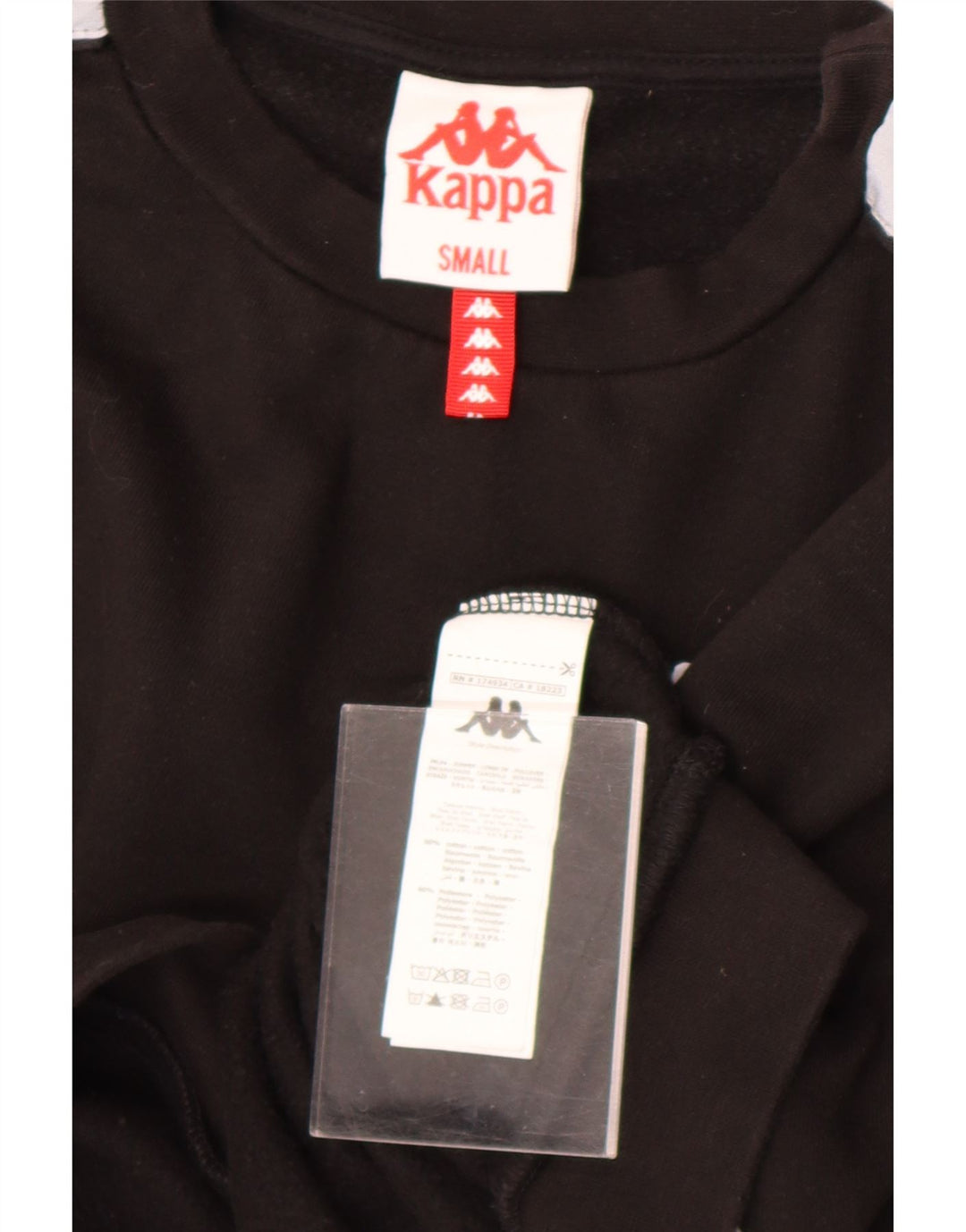 Kappa Damen-Pullover, übergroßer Crop-Sweatshirt, Gr. 10, Größe S, Schwarz, Farbblock