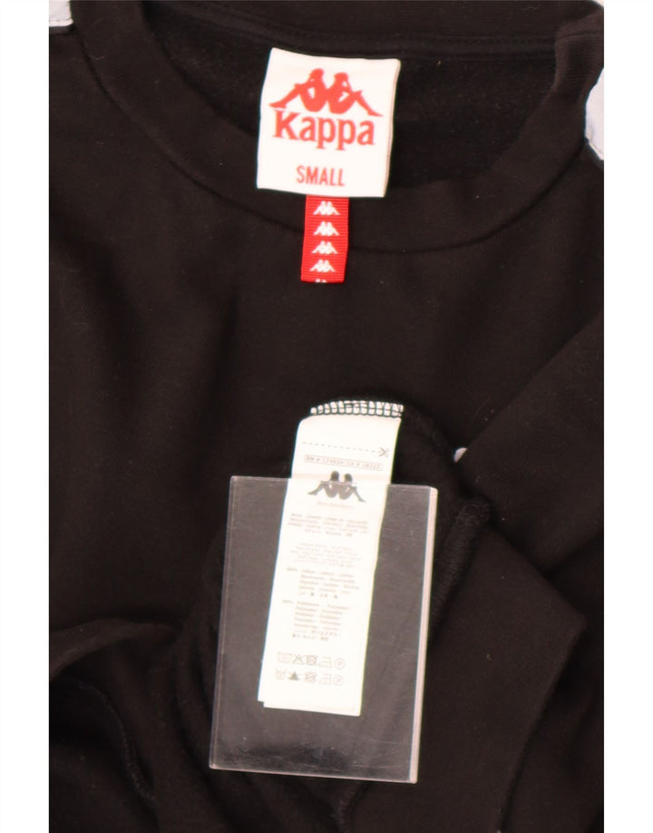 Kappa Damen-Pullover, übergroßer Crop-Sweatshirt, Gr. 10, Größe S, Schwarz, Farbblock