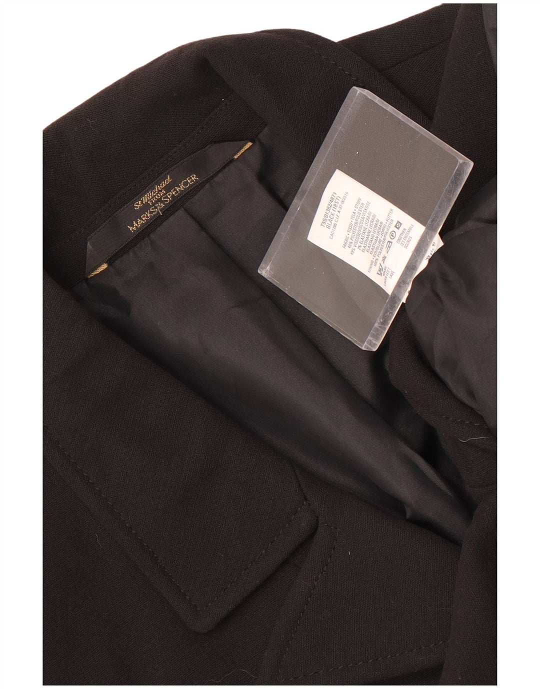Marks & Spencer Damen St. Michael Mantel UK 18 XL Schwarz Polyester