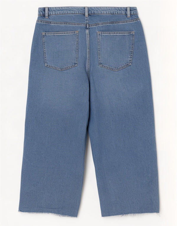 Marks & Spencer Damen-Jeans mit hoher Taille und weitem Bein, UK 16, Größe L W36 L22, Blau