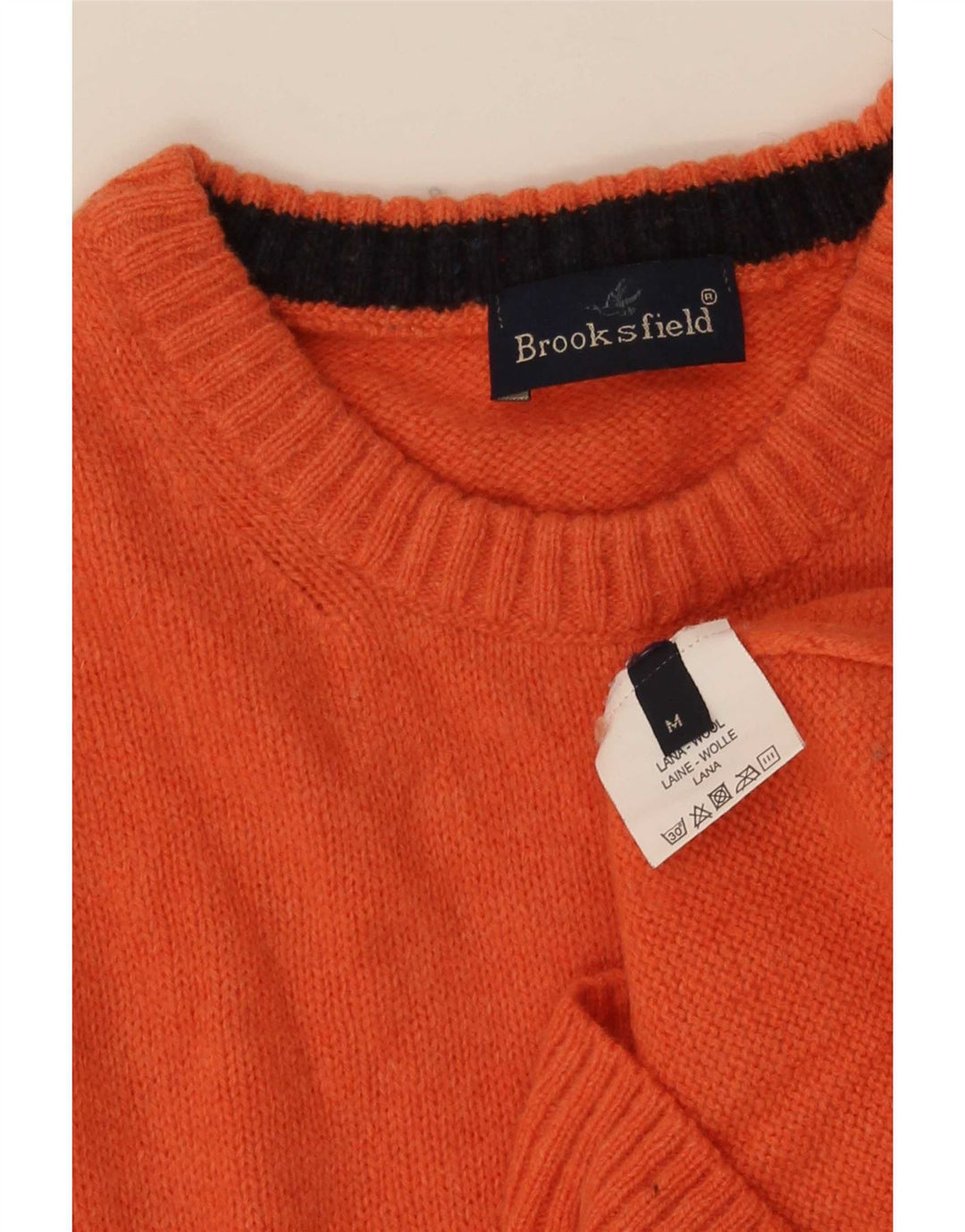 Brooksfield Herren-Pullover mit Rundhalsausschnitt, mittelorange Wolle