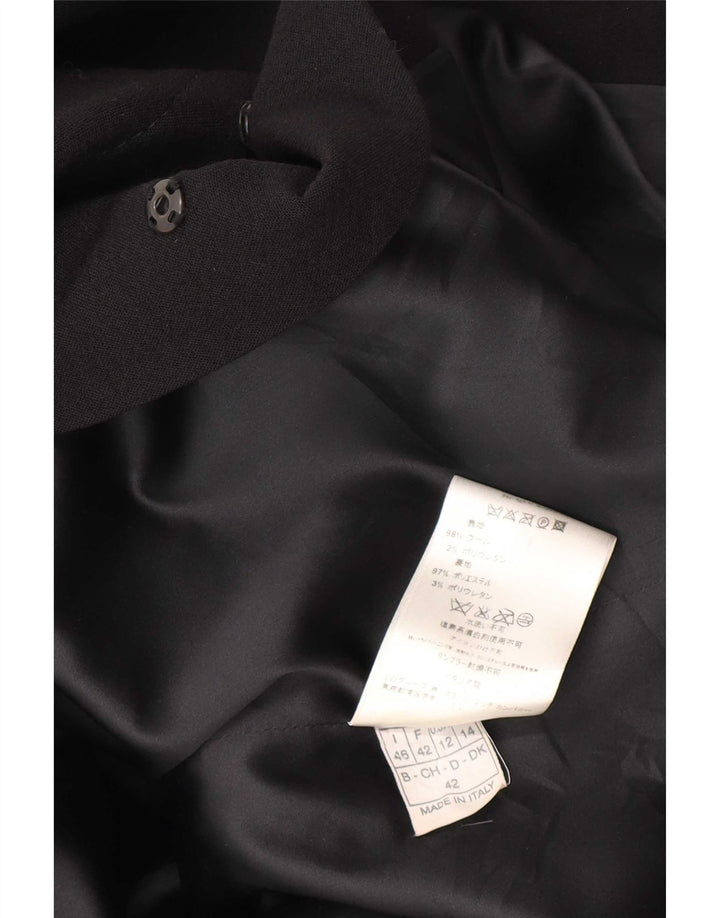 Emilio Pucci Damen Longline Blazer Jacke UK 14 Mittelschwarze Schurwolle
