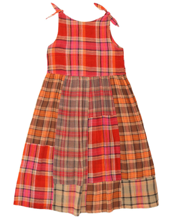 Vintage Damen A-Linie Kleid UK 14 Medium Mehrfarbig Patchwork Baumwolle