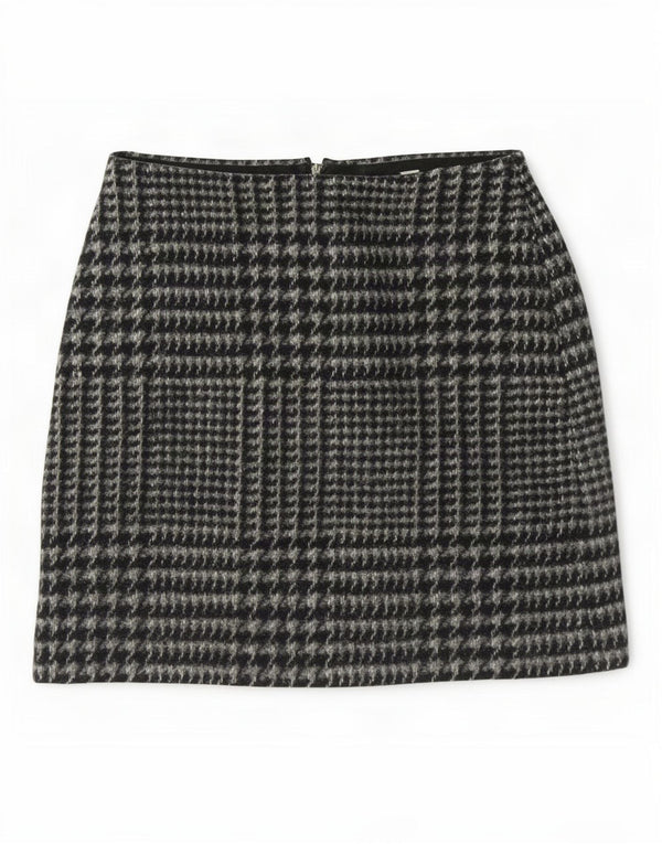 Jack Wills Damen Minirock UK 8 Small W28 Graues Hahnentritt-Polyester