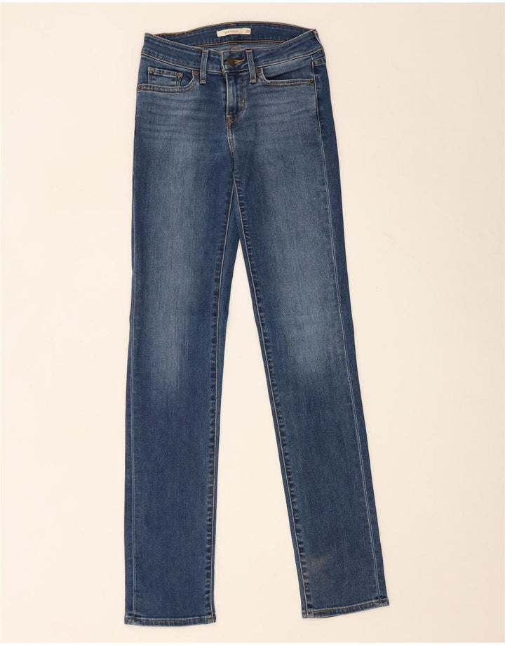 Levi's Damen 714 Straight Jeans W25 L34 Blaue Baumwolle