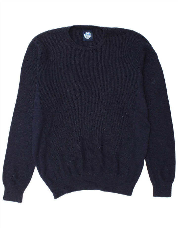 North Sails Herren-Pullover mit Rundhalsausschnitt, mittelmarineblaue Baumwolle
