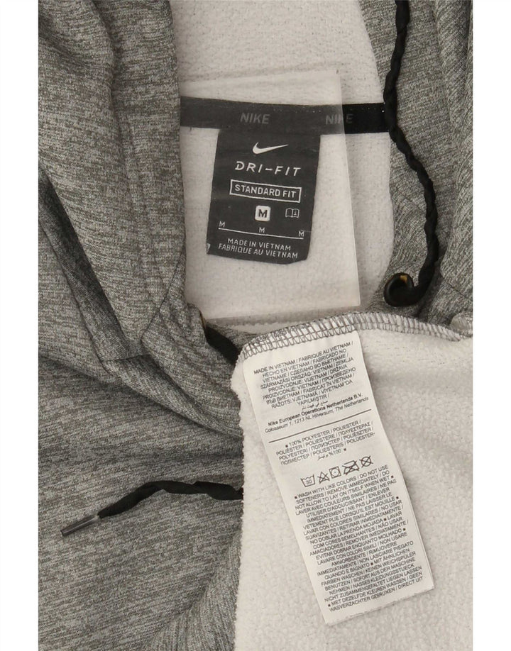 Nike Herren Dri Fit Standard Fit Kapuzenpullover Mittelgrau geflecktes Polyester