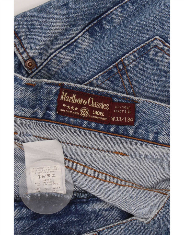 Marlboro Classics Herren Straight Jeans W33 L28 Blaue Baumwolle